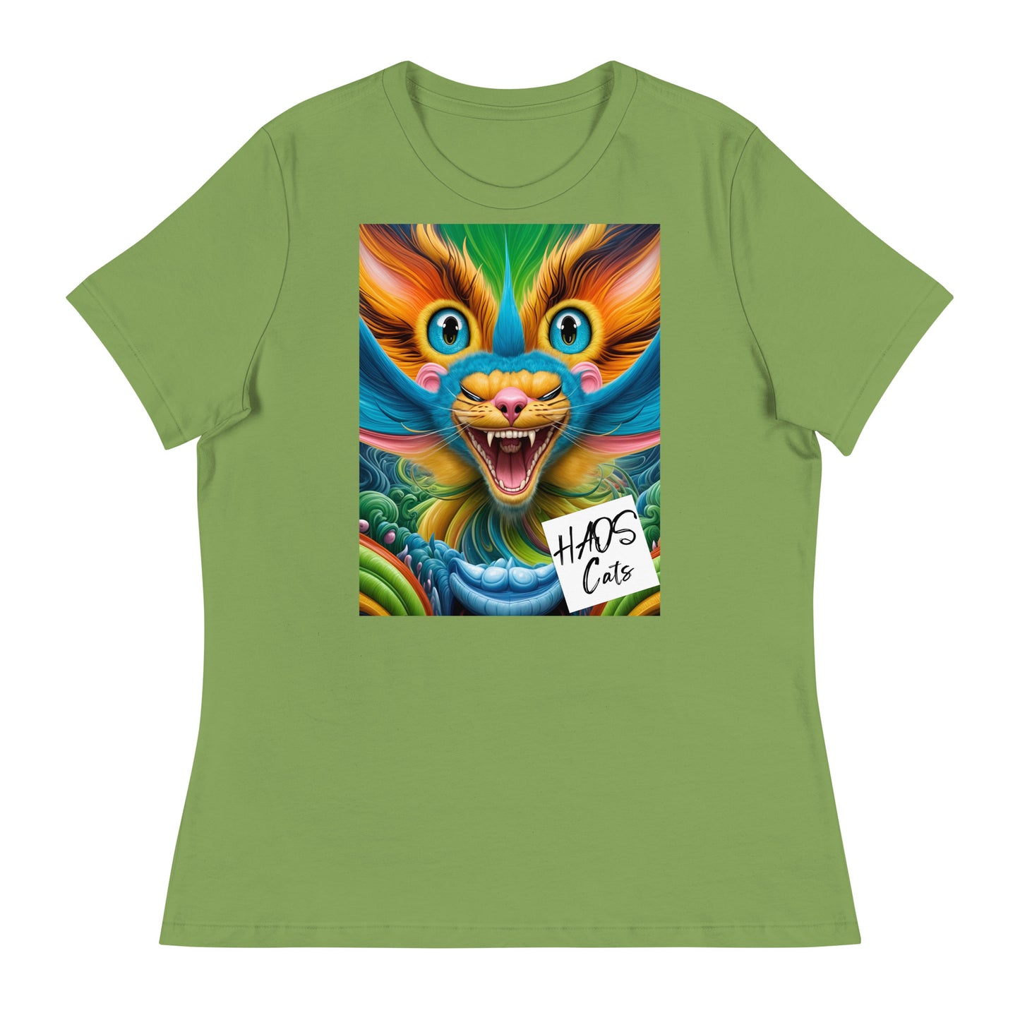 Women's Relaxed T-Shirt. Collection - HAOS Cats, Design - ANDRBEL STUDIO