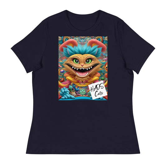 Women's Relaxed T-Shirt. Collection - HAOS Cats, Design - ANDRBEL STUDIO