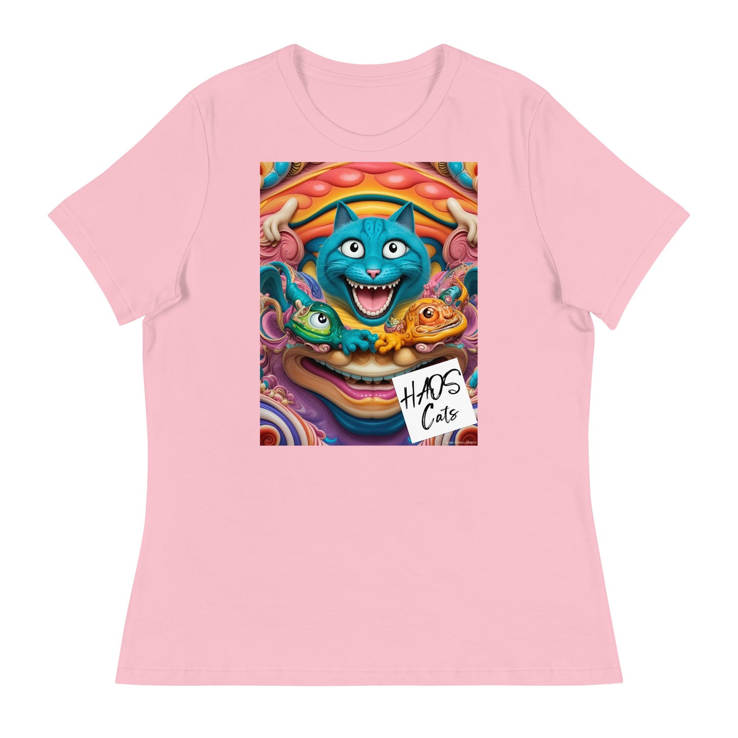 Women's Relaxed T-Shirt. Collection - HAOS Cats, Design - ANDRBEL STUDIO