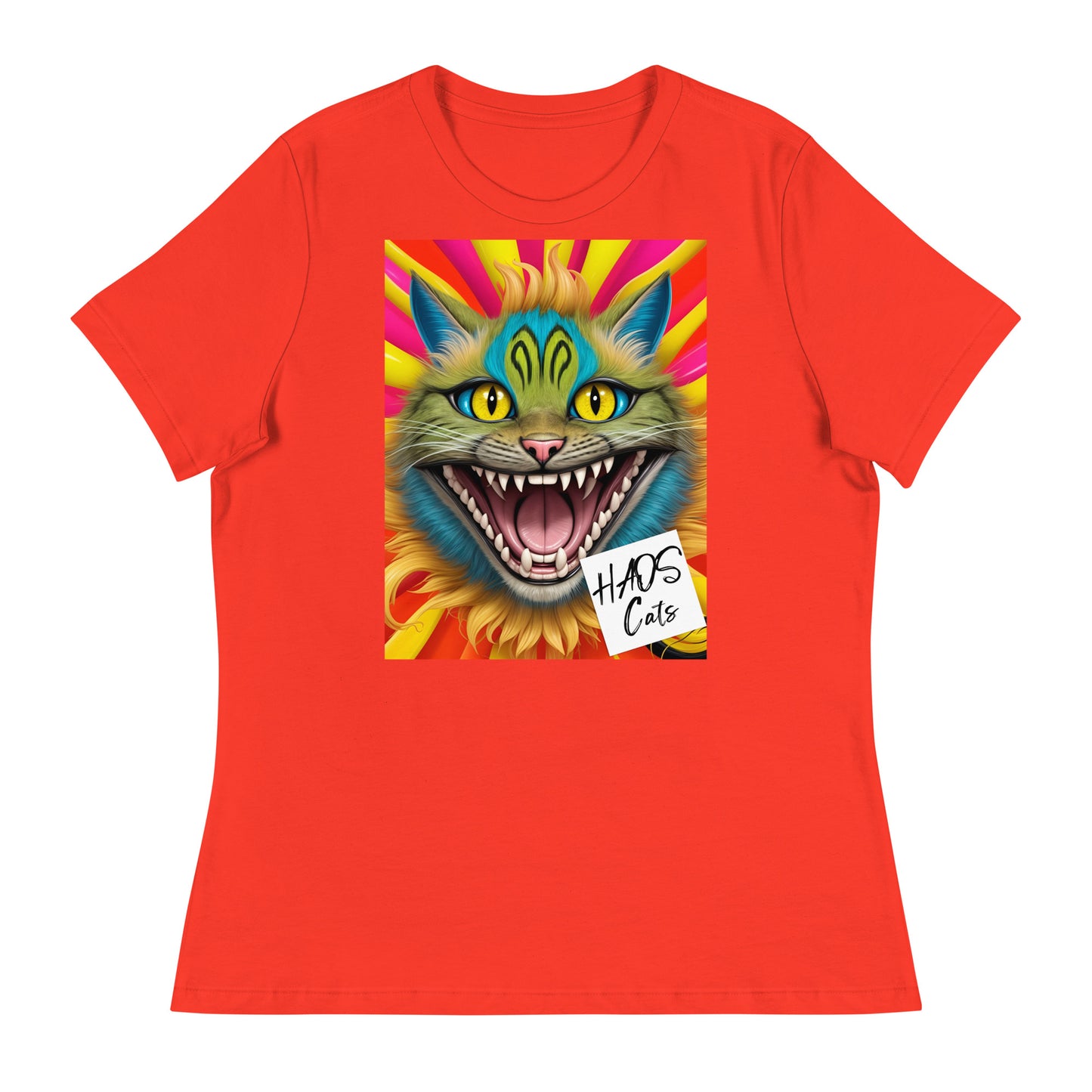 Women's Relaxed T-Shirt. Collection - HAOS Cats, Design - ANDRBEL STUDIO