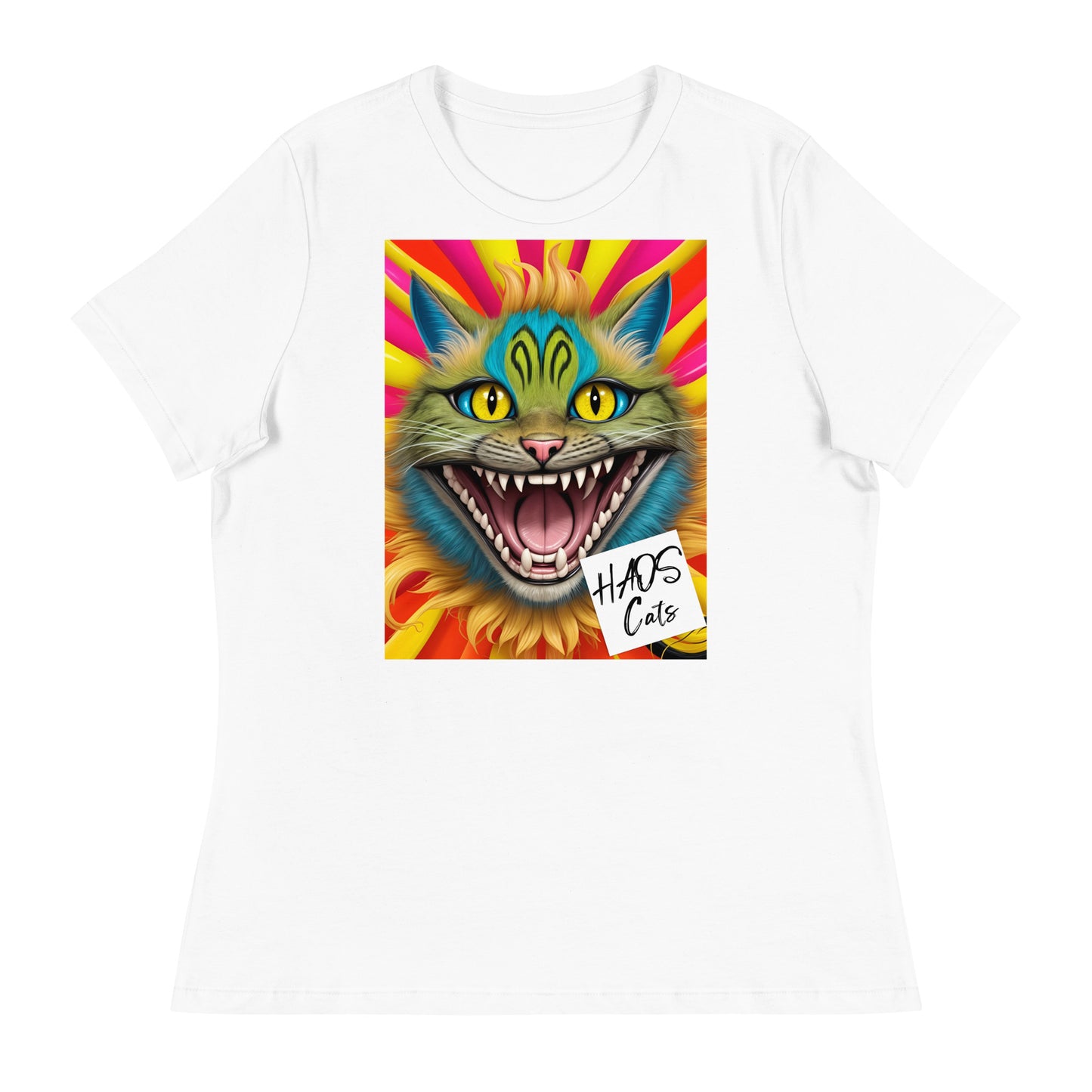 Women's Relaxed T-Shirt. Collection - HAOS Cats, Design - ANDRBEL STUDIO