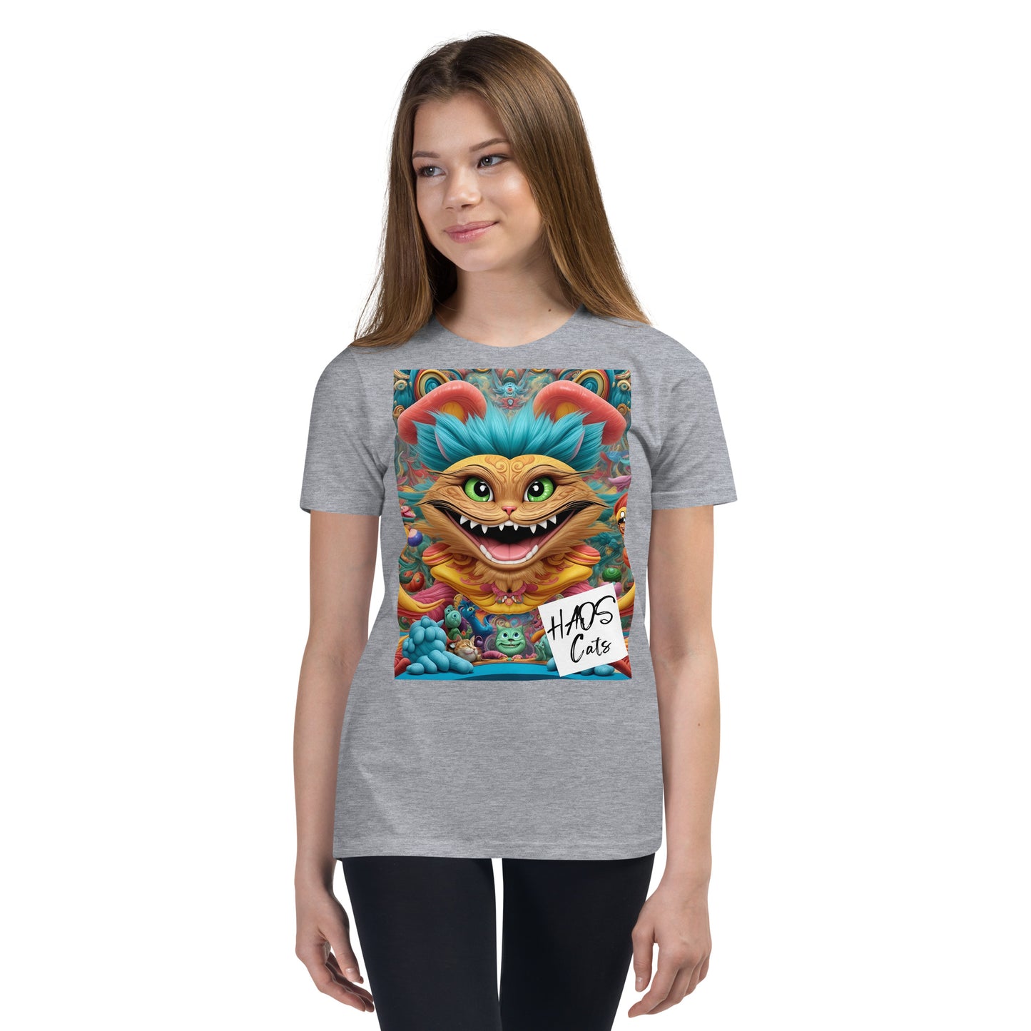 Youth Short Sleeve T-Shirt. Collection - HAOS Cats, Design - ANDRBEL STUDIO