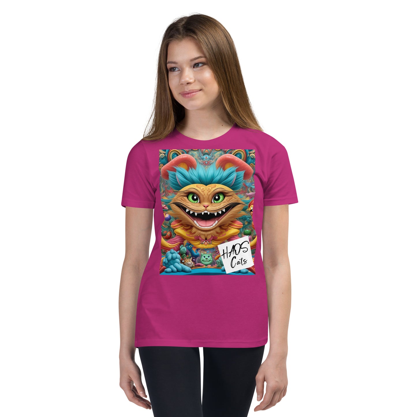 Youth Short Sleeve T-Shirt. Collection - HAOS Cats, Design - ANDRBEL STUDIO