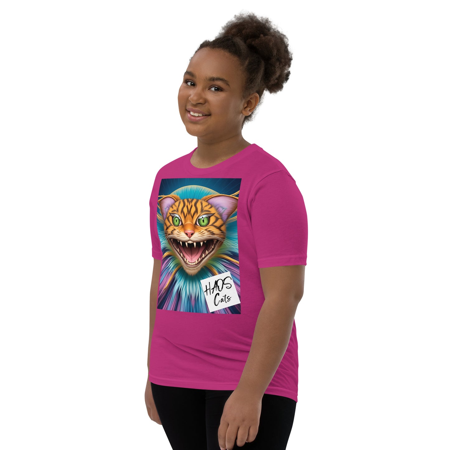 Youth Short Sleeve T-Shirt. Collection - HAOS Cats, Design - ANDRBEL STUDIO