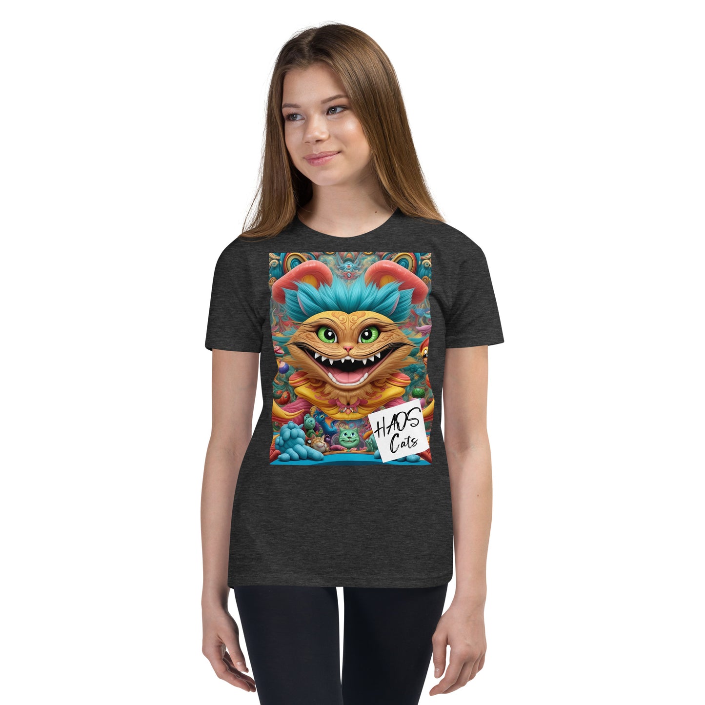 Youth Short Sleeve T-Shirt. Collection - HAOS Cats, Design - ANDRBEL STUDIO