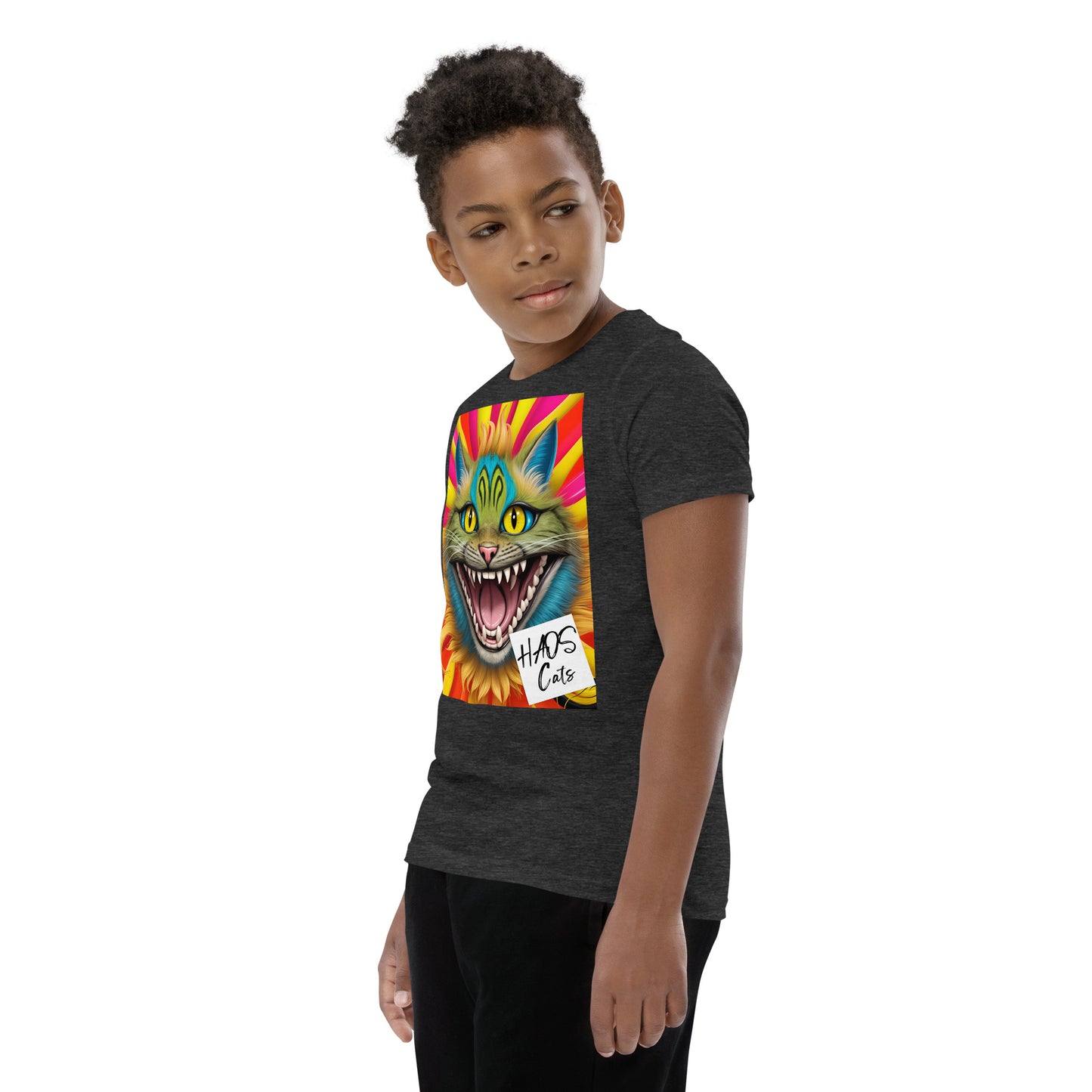 Youth Short Sleeve T-Shirt. Collection - HAOS Cats, Design - ANDRBEL STUDIO