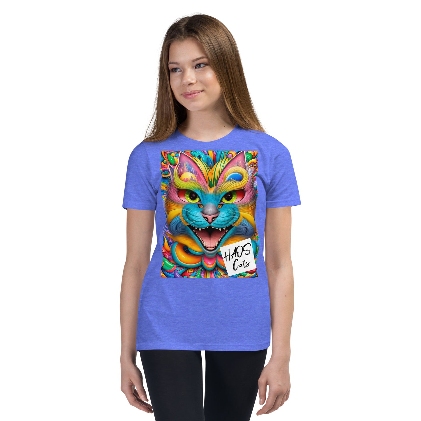 Youth Short Sleeve T-Shirt. Collection - HAOS Cats, Design - ANDRBEL STUDIO