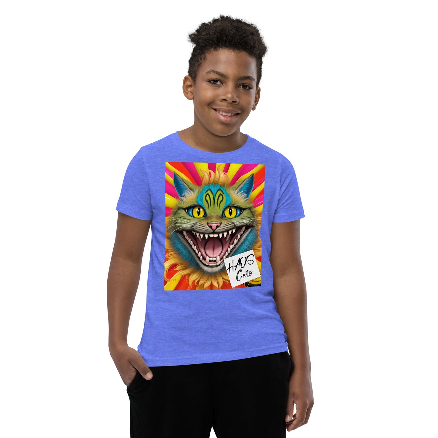 Youth Short Sleeve T-Shirt. Collection - HAOS Cats, Design - ANDRBEL STUDIO