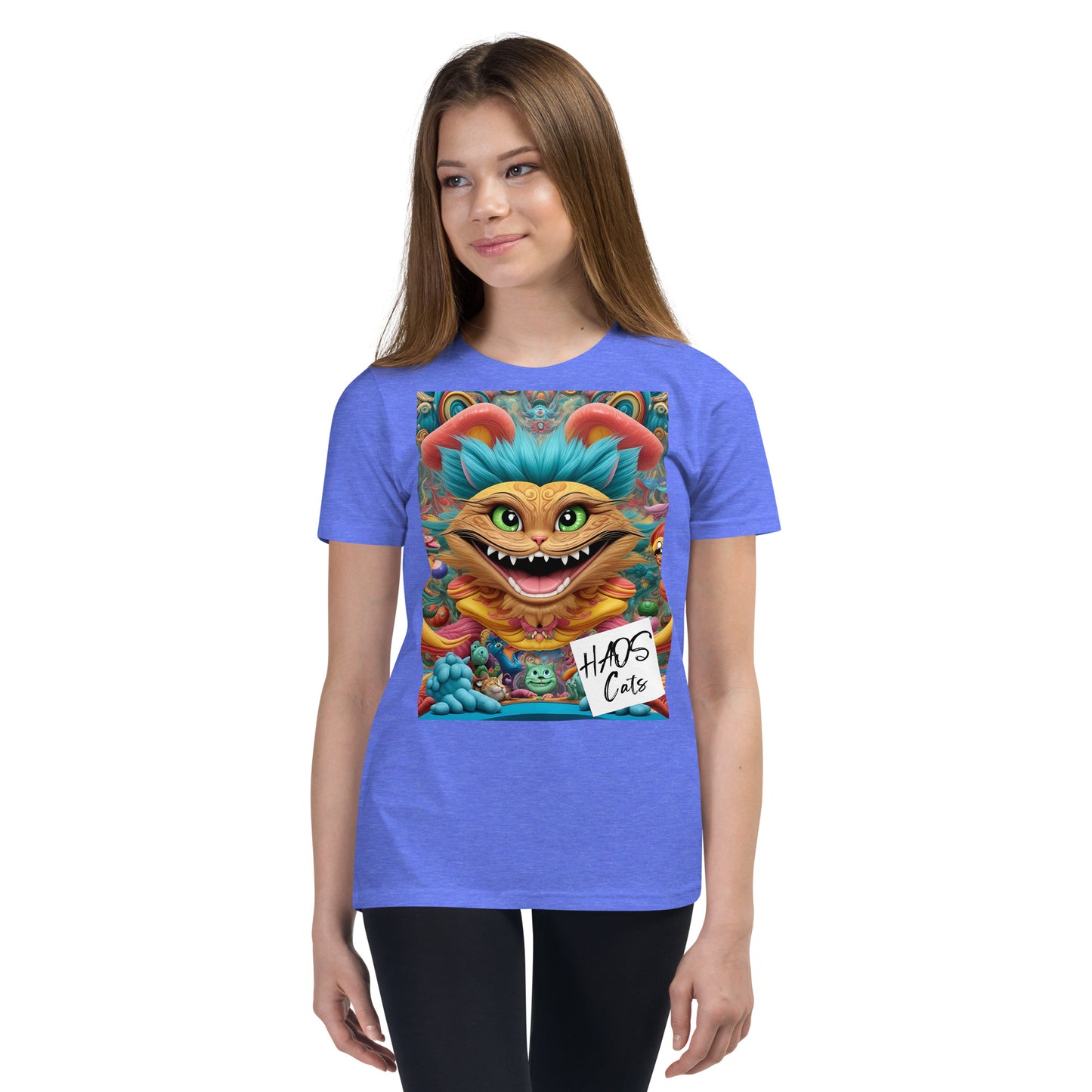 Youth Short Sleeve T-Shirt. Collection - HAOS Cats, Design - ANDRBEL STUDIO