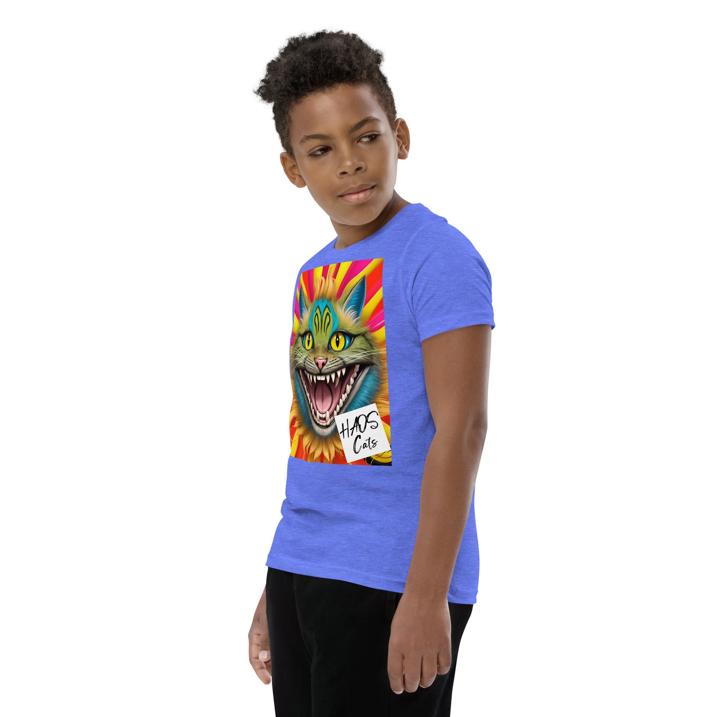 Youth Short Sleeve T-Shirt. Collection - HAOS Cats, Design - ANDRBEL STUDIO
