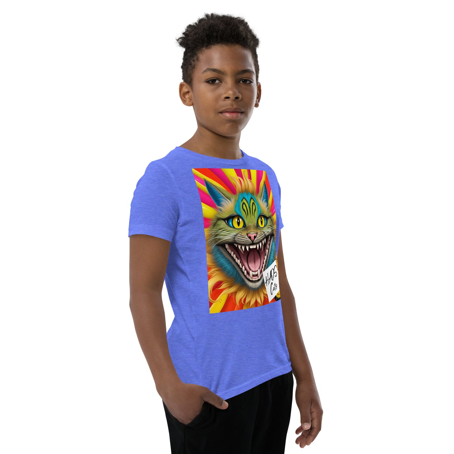 Youth Short Sleeve T-Shirt. Collection - HAOS Cats, Design - ANDRBEL STUDIO