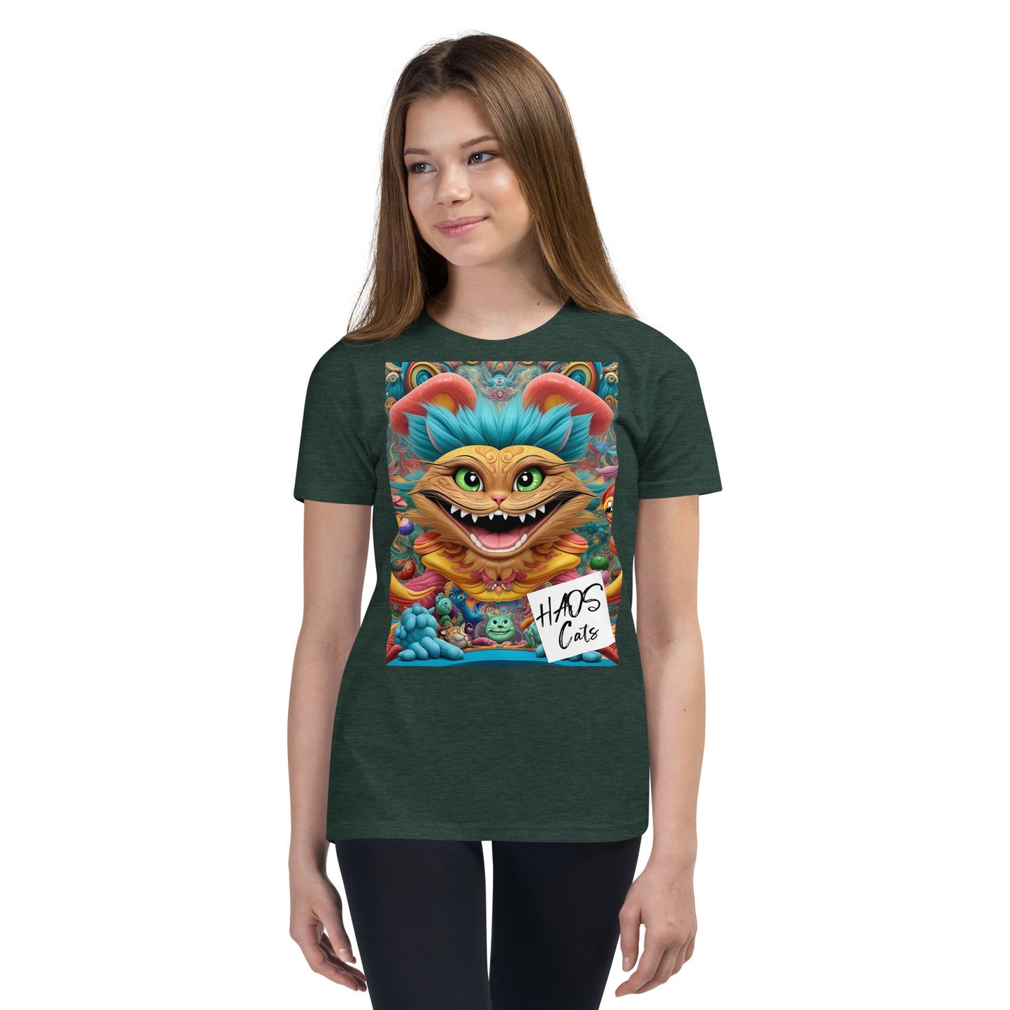 Youth Short Sleeve T-Shirt. Collection - HAOS Cats, Design - ANDRBEL STUDIO