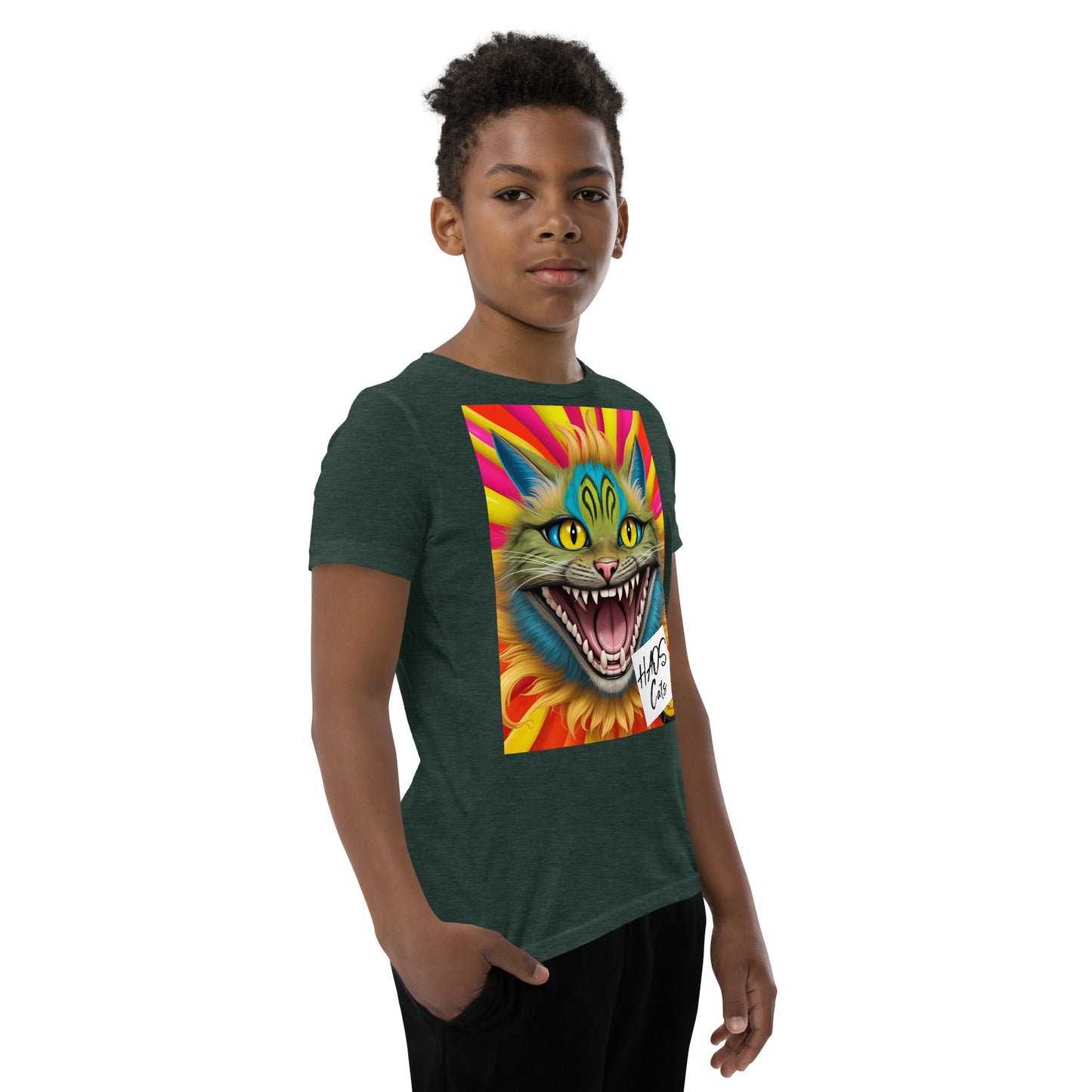 Youth Short Sleeve T-Shirt. Collection - HAOS Cats, Design - ANDRBEL STUDIO