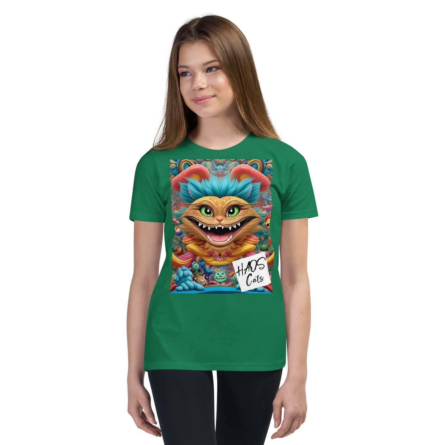 Youth Short Sleeve T-Shirt. Collection - HAOS Cats, Design - ANDRBEL STUDIO