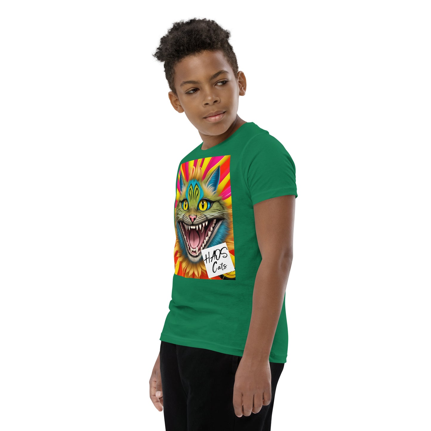 Youth Short Sleeve T-Shirt. Collection - HAOS Cats, Design - ANDRBEL STUDIO