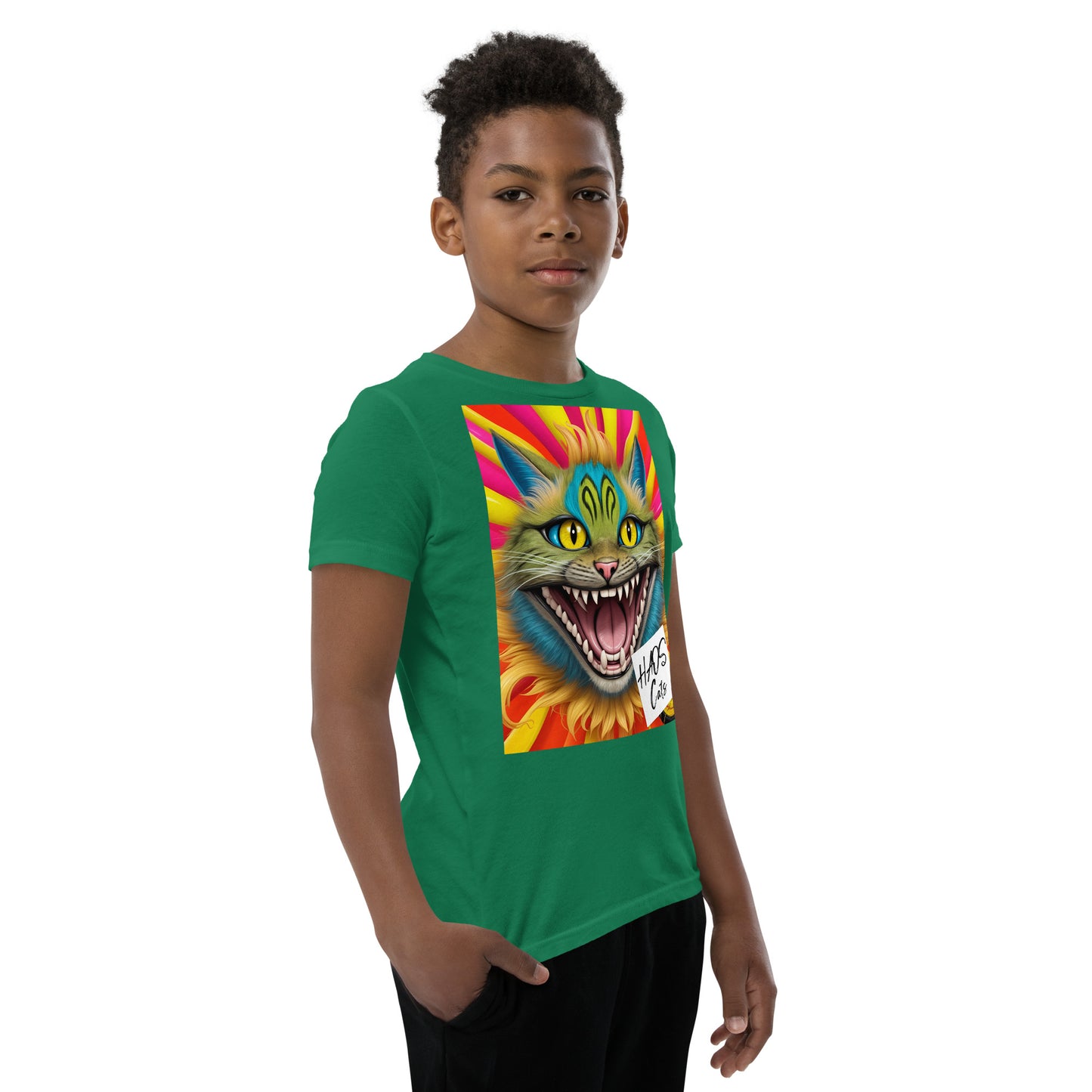 Youth Short Sleeve T-Shirt. Collection - HAOS Cats, Design - ANDRBEL STUDIO