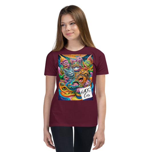 Youth Short Sleeve T-Shirt. Collection - HAOS Cats, Design - ANDRBEL STUDIO
