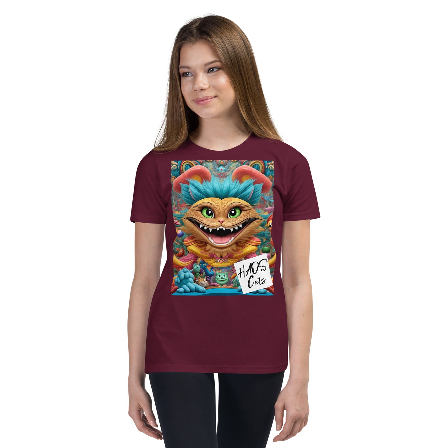 Youth Short Sleeve T-Shirt. Collection - HAOS Cats, Design - ANDRBEL STUDIO