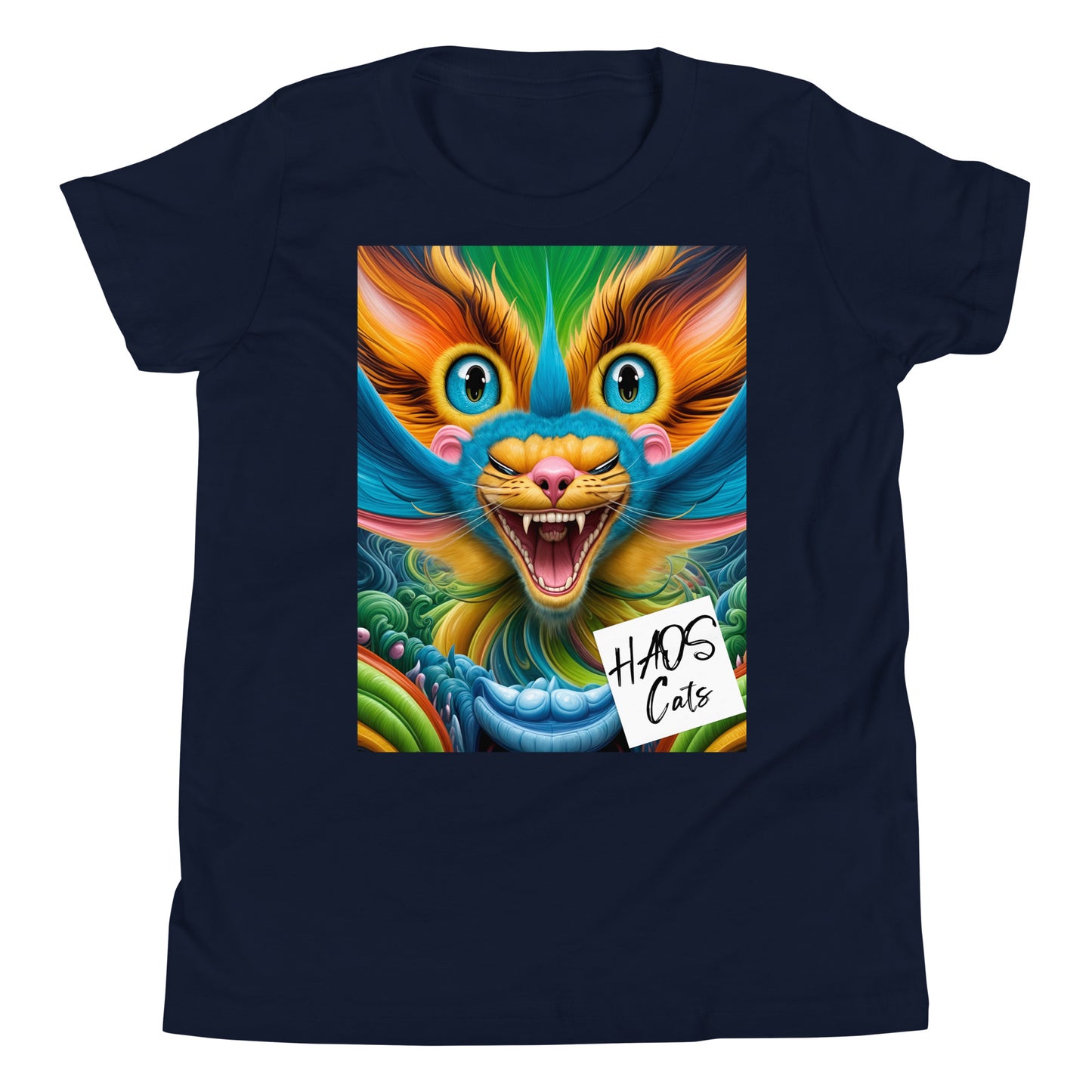 Youth Short Sleeve T-Shirt. Collection - HAOS Cats, Design - ANDRBEL STUDIO