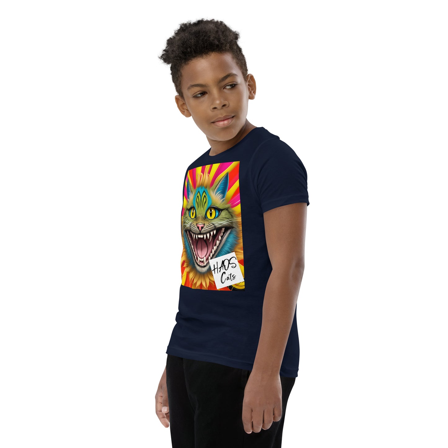 Youth Short Sleeve T-Shirt. Collection - HAOS Cats, Design - ANDRBEL STUDIO