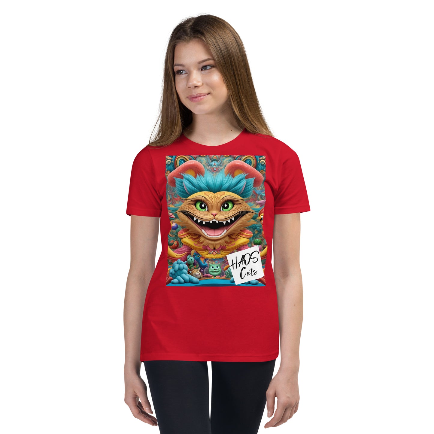 Youth Short Sleeve T-Shirt. Collection - HAOS Cats, Design - ANDRBEL STUDIO