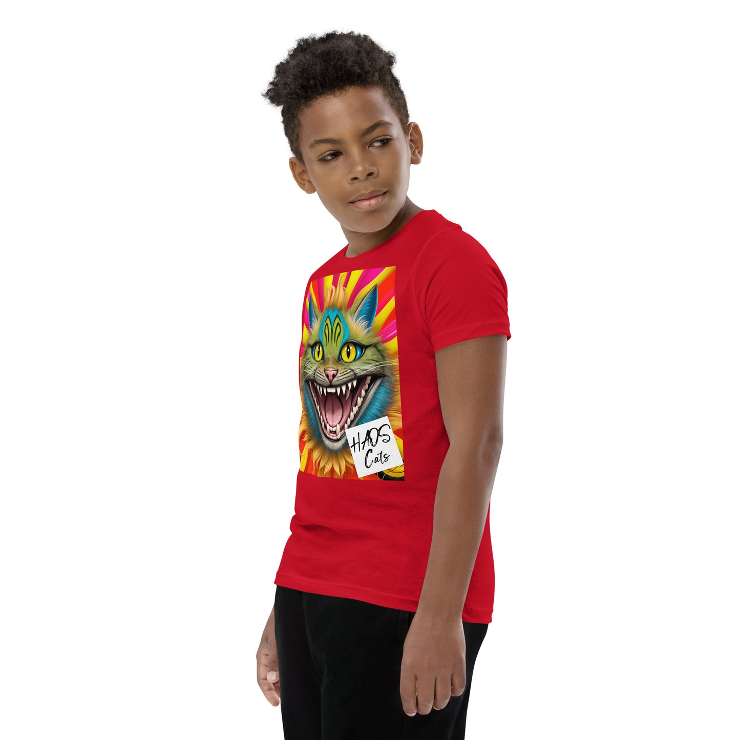 Youth Short Sleeve T-Shirt. Collection - HAOS Cats, Design - ANDRBEL STUDIO