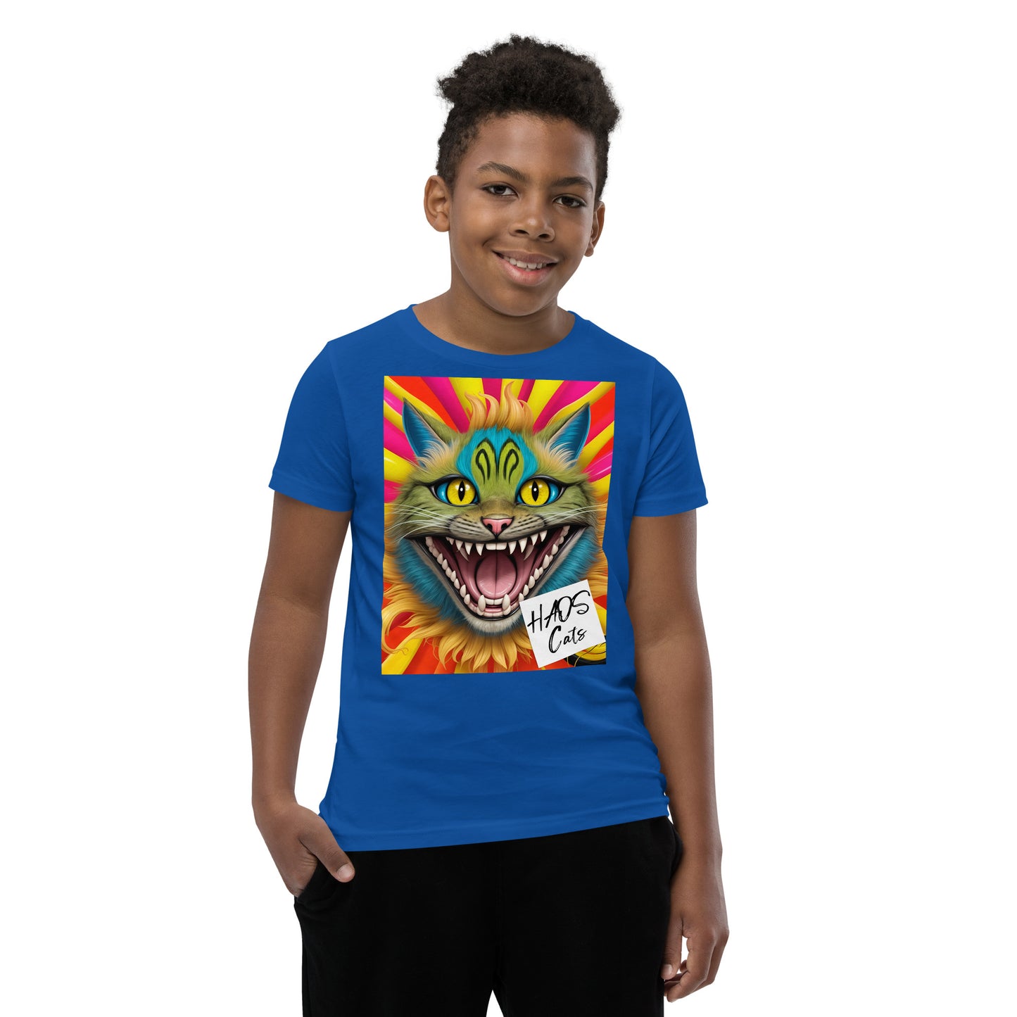Youth Short Sleeve T-Shirt. Collection - HAOS Cats, Design - ANDRBEL STUDIO
