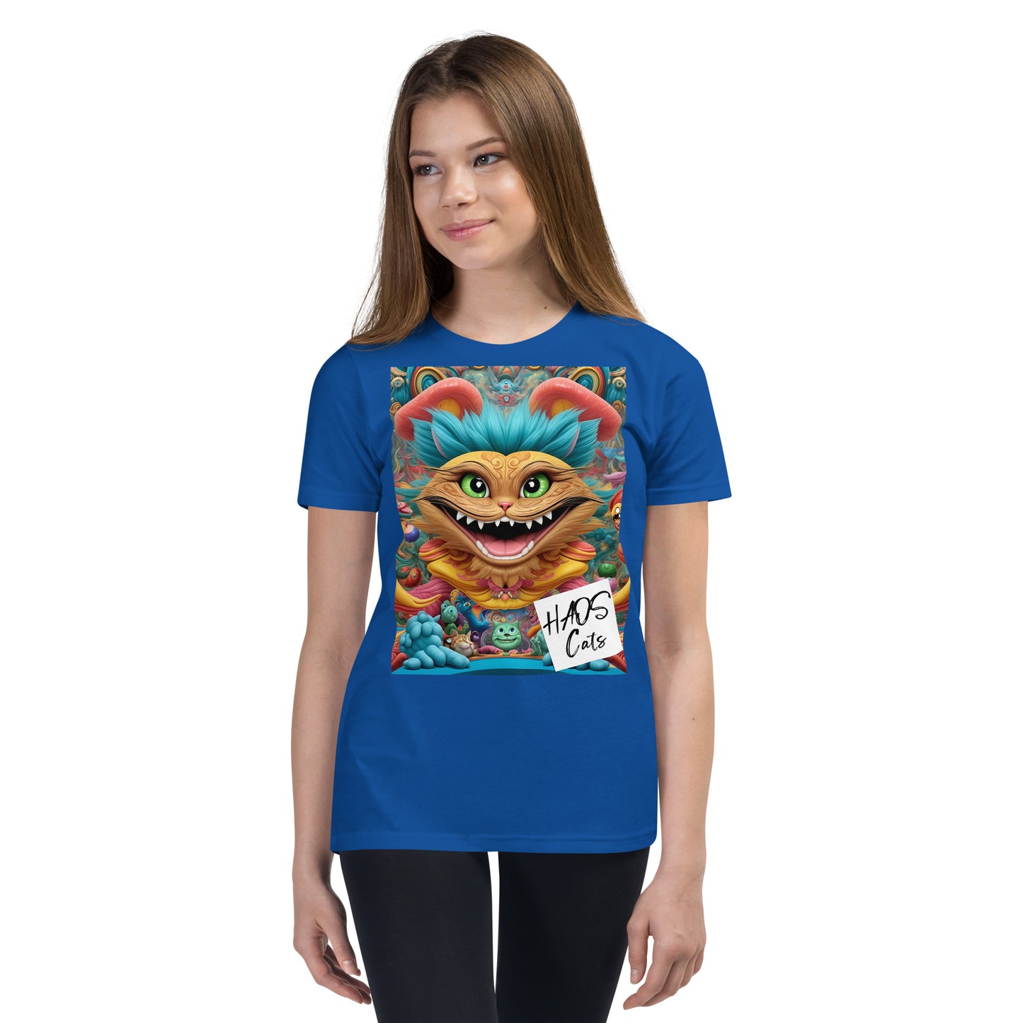 Youth Short Sleeve T-Shirt. Collection - HAOS Cats, Design - ANDRBEL STUDIO