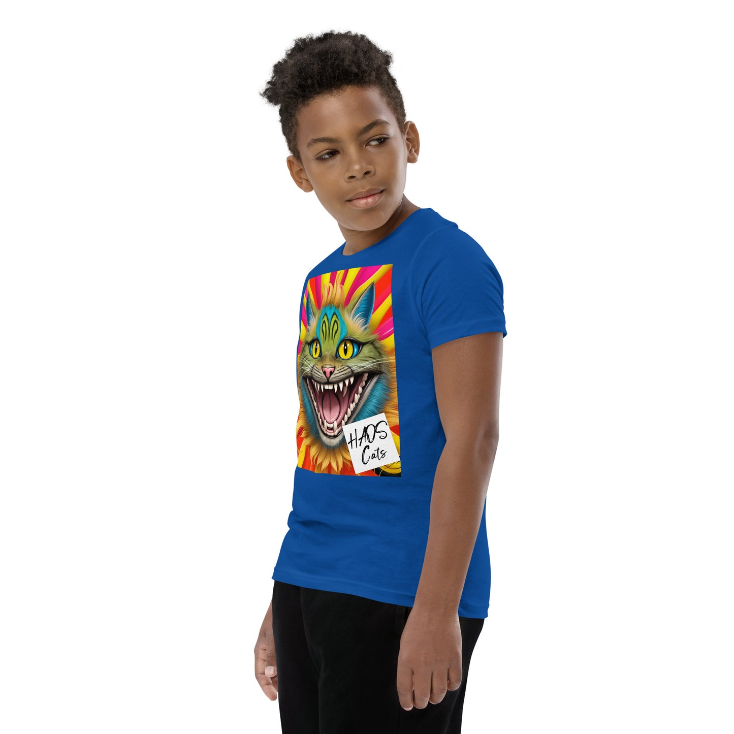 Youth Short Sleeve T-Shirt. Collection - HAOS Cats, Design - ANDRBEL STUDIO