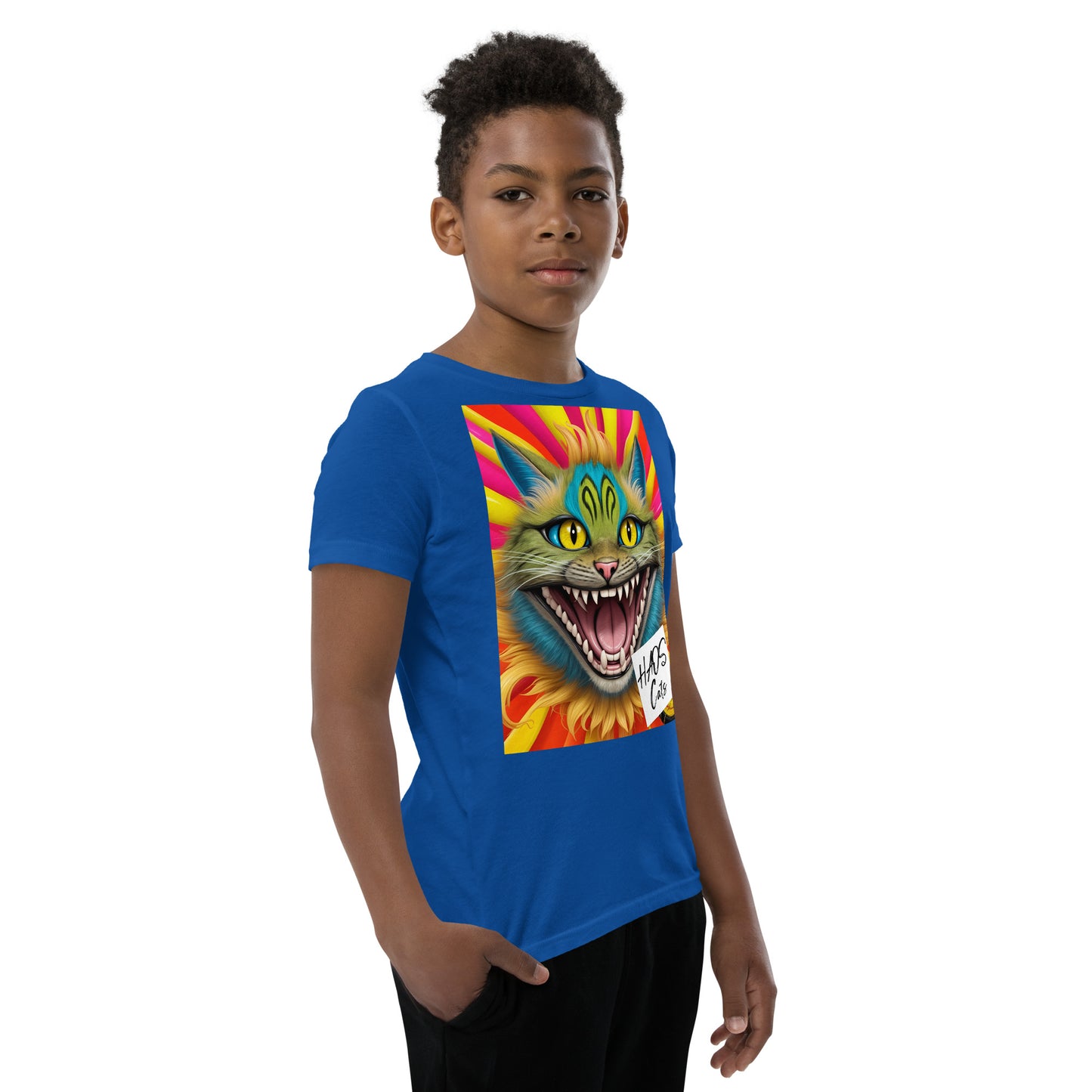 Youth Short Sleeve T-Shirt. Collection - HAOS Cats, Design - ANDRBEL STUDIO